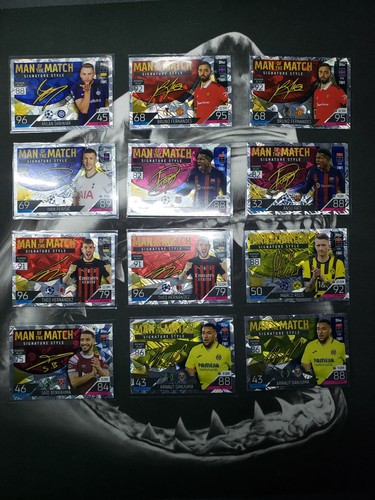 2022-23 Topps Match Attax 12 Card Lot Man of the Match Insert Signature Style