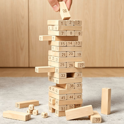 Educational Number Stacking Blocks Game for Kids & Adults