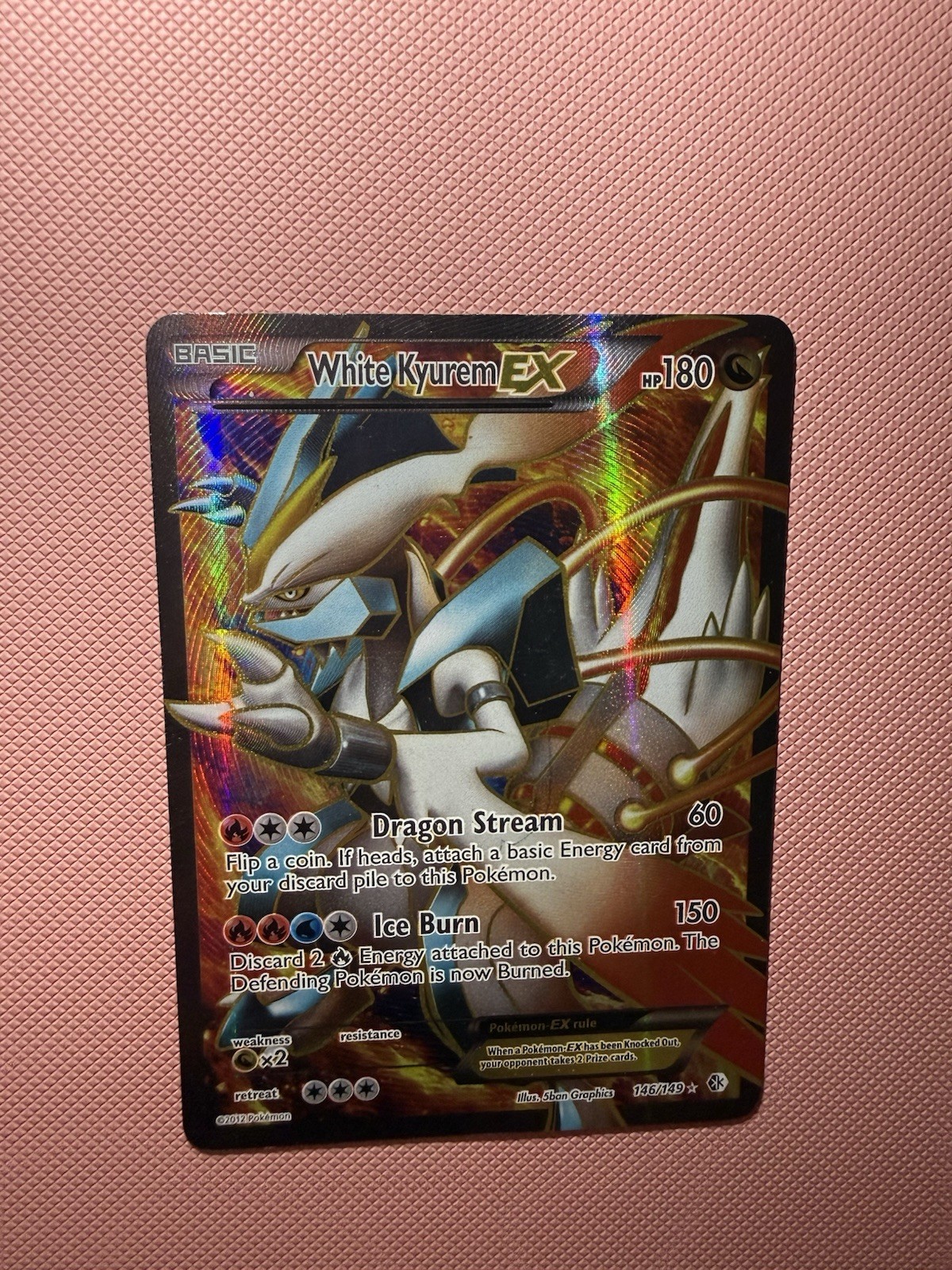 Pokemon White Kyurem EX 146/149 Boundaries Crossed Full Art Holo UR 