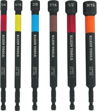 Klein Tools 32930 6-Piece SAE Magnetic Nut Setter Set with Extended Reach