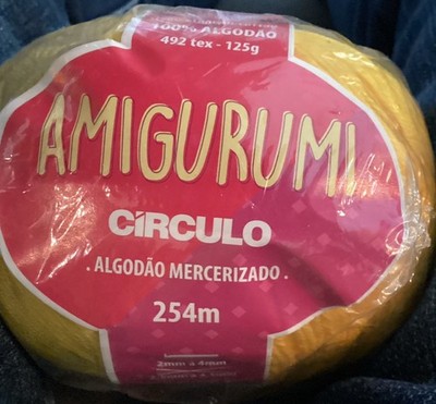 NIP 2 Skeins Amigurumi Circulo Yellow Cotton 254m 125g Ball Yarn NEW