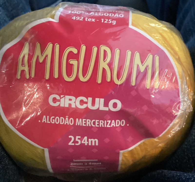 NIP 1 Skein Amigurumi Circulo Yellow Cotton 254m 125g Ball Yarn