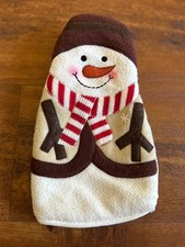 Festive Snowman Oven Mitt with Quilted Backing