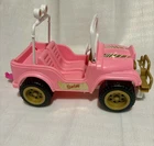 Vintage Mattel BARBIE Pink  & Gold Jeep Wrangler Beach Cruiser Car.