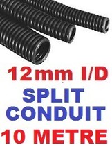 12MM SPLIT CONVOLUTED CONDUIT SLEEVE TUBE CABLE WIRE HARNESS 10 METRES 10M.