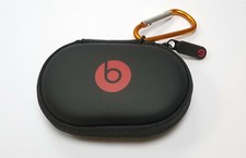 Hard Pocket Case for Beats Earphones In-Ear Earbuds. With ORANGE Carabiner/Hook