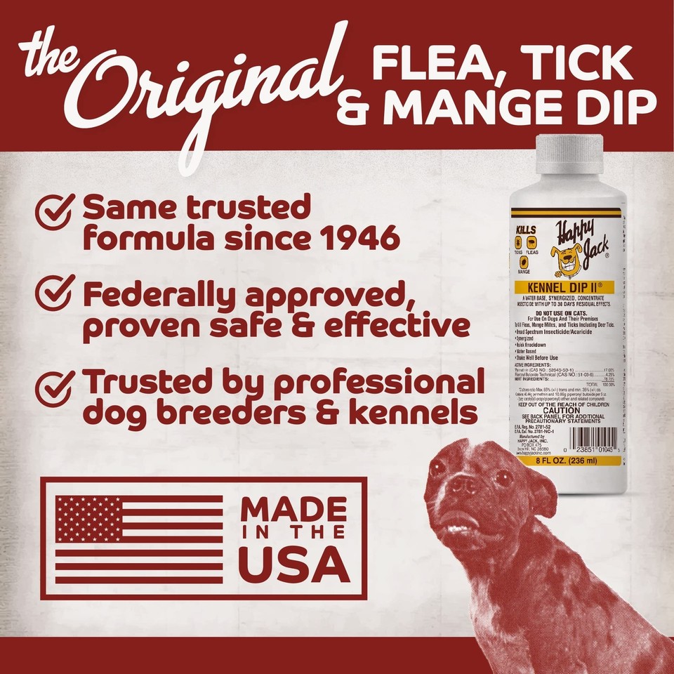 Kennel Dip Dog Flea and Tick Treatment & Prevention, Made in USA, Spray