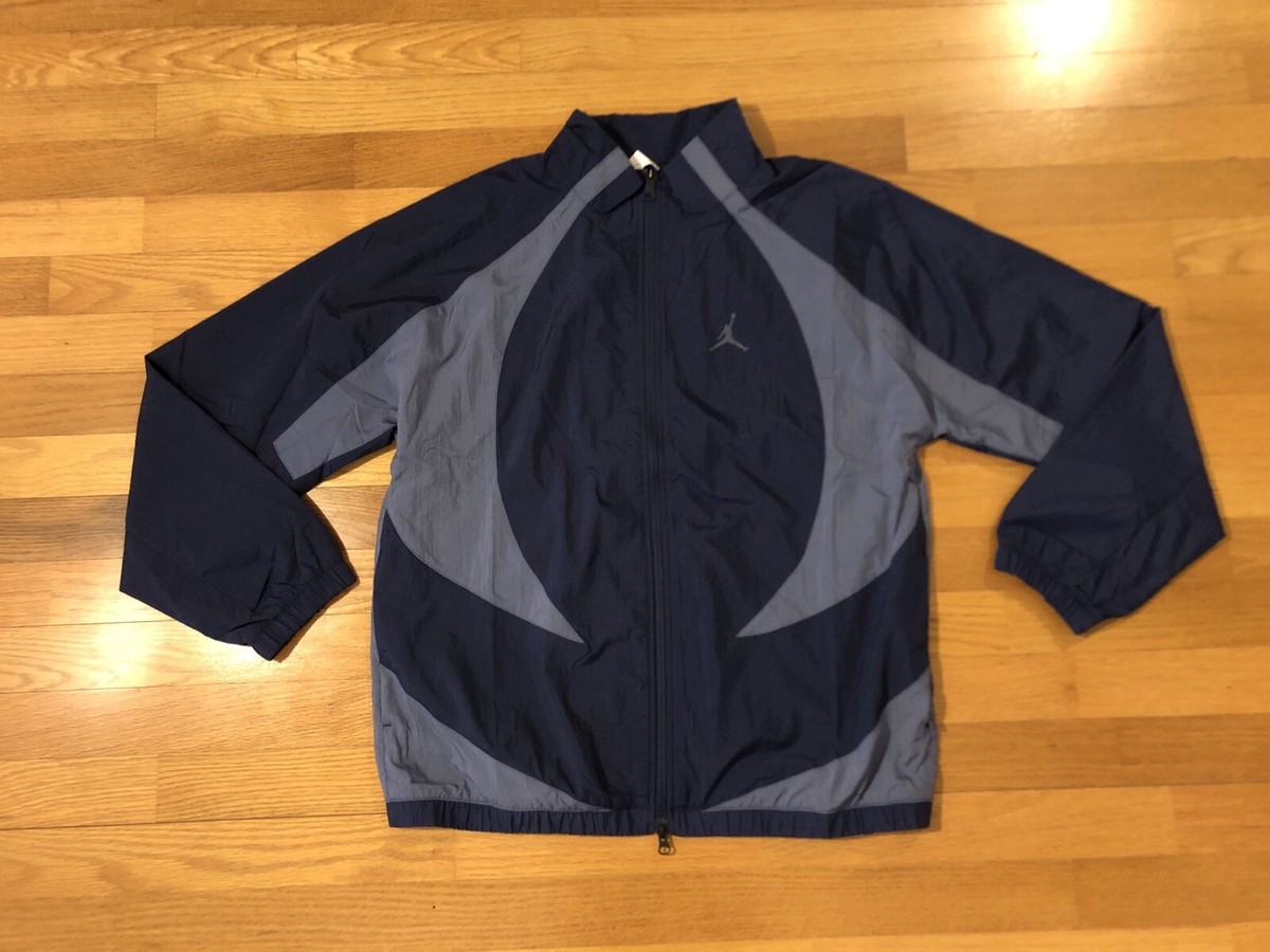 New L Nike Air Jordan Sport Jam Wind Breaker Jacket Full Zip Navy