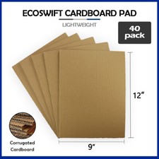 40 9x12 "EcoSwift" Brand Corrugated Cardboard Pads Filler Insert Sheets 9" x 12"