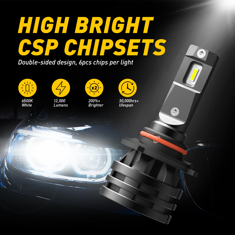 2X 9005 HB3 LED Headlight kit HB3 52W 20000LM High Low Beam 6000K
