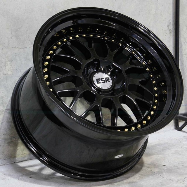 18 Inch ESR SR01 Gloss Black 18x9.5 5x100 +22 Wheels Set 4 Deep Dish