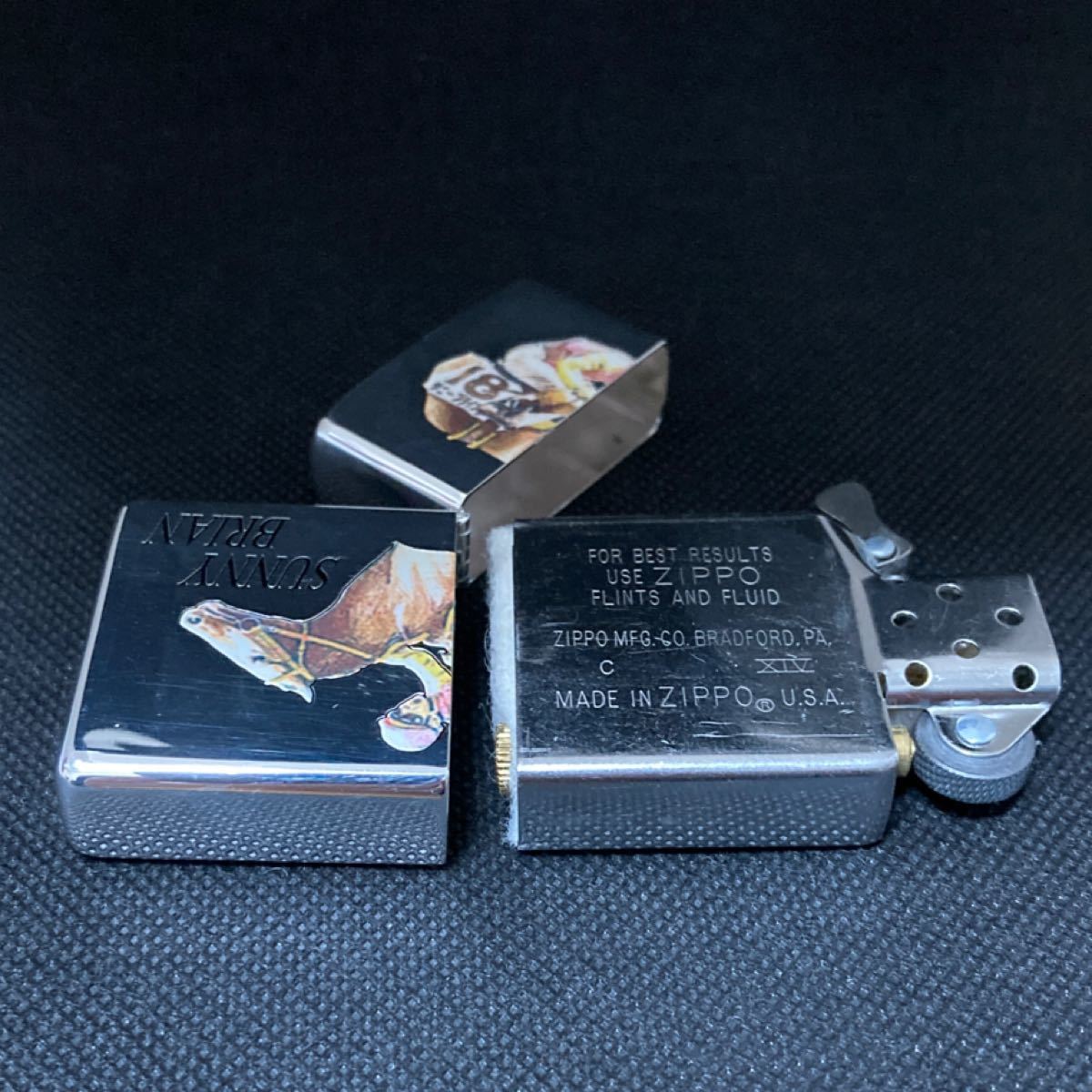 Zippo lighter horse racing Sunny Brian made in 1998 unused Zippo lighter horse racing Sunny Brian made in 1998 unused