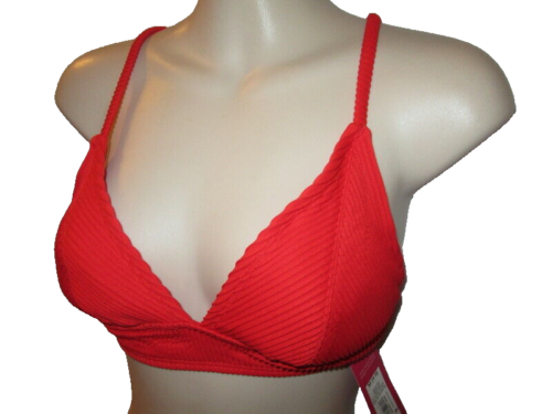  Xhilaration Juniors Ribbed Triangle Bikini Top  Red M 4 6 New - Picture 1 of 3
