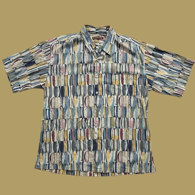Tori Richard Aloha/Hawaiian Shirt ~ Surf Boards (Fred Fallin collection) LARGE