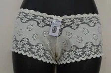 Ladies Valbonne Lace Shorts Briefs French Knickers White / Cream Size XS