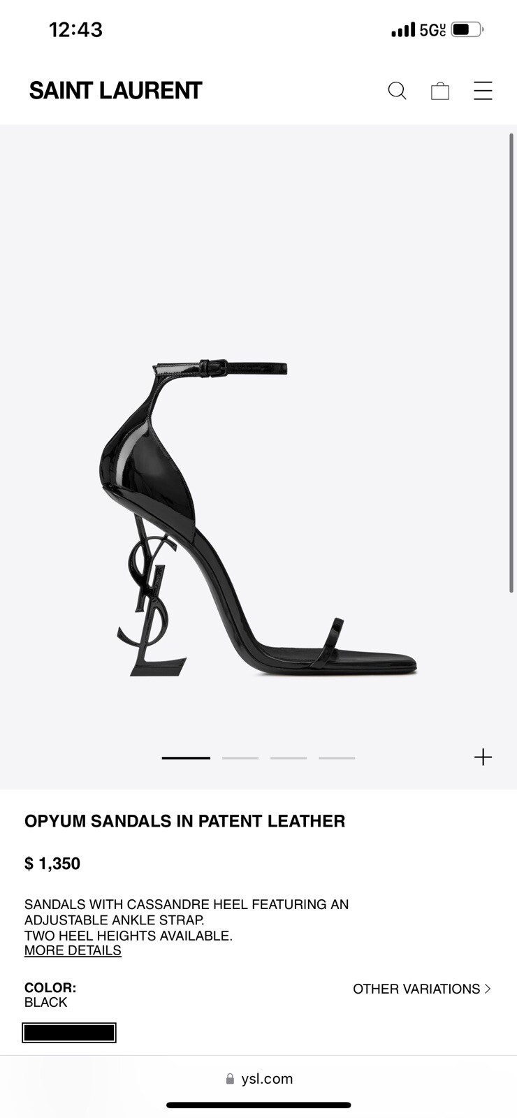 Sandali decolte Saint Laurent neri Opyum 38