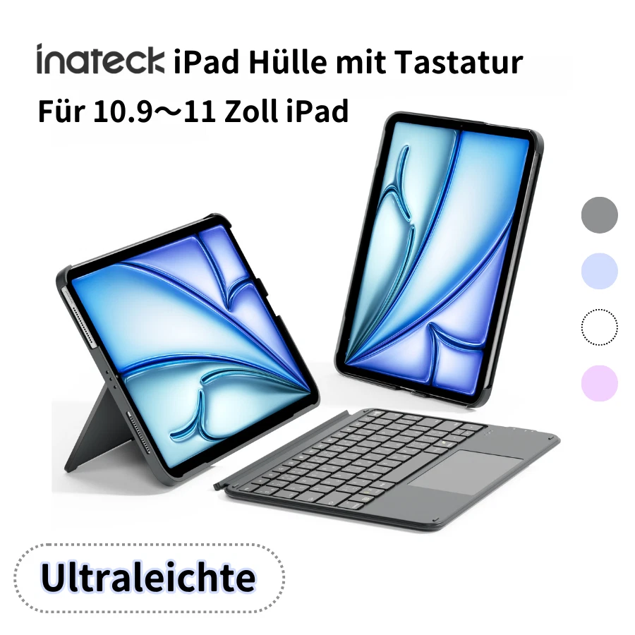 Inateck Hülle Tastatur Ultraleichte iPad 11 Gen. A16,iPad 10,Air 7/6,Pro 11 10.9