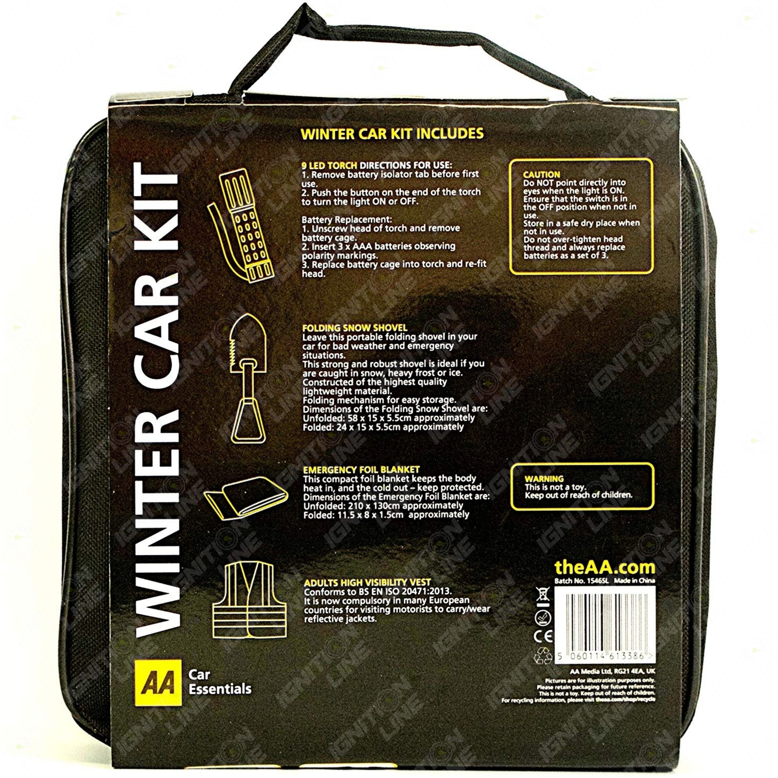 AA Winter Emergency Travel Kit Car Driving Travel Kit Snow Shovel Torch