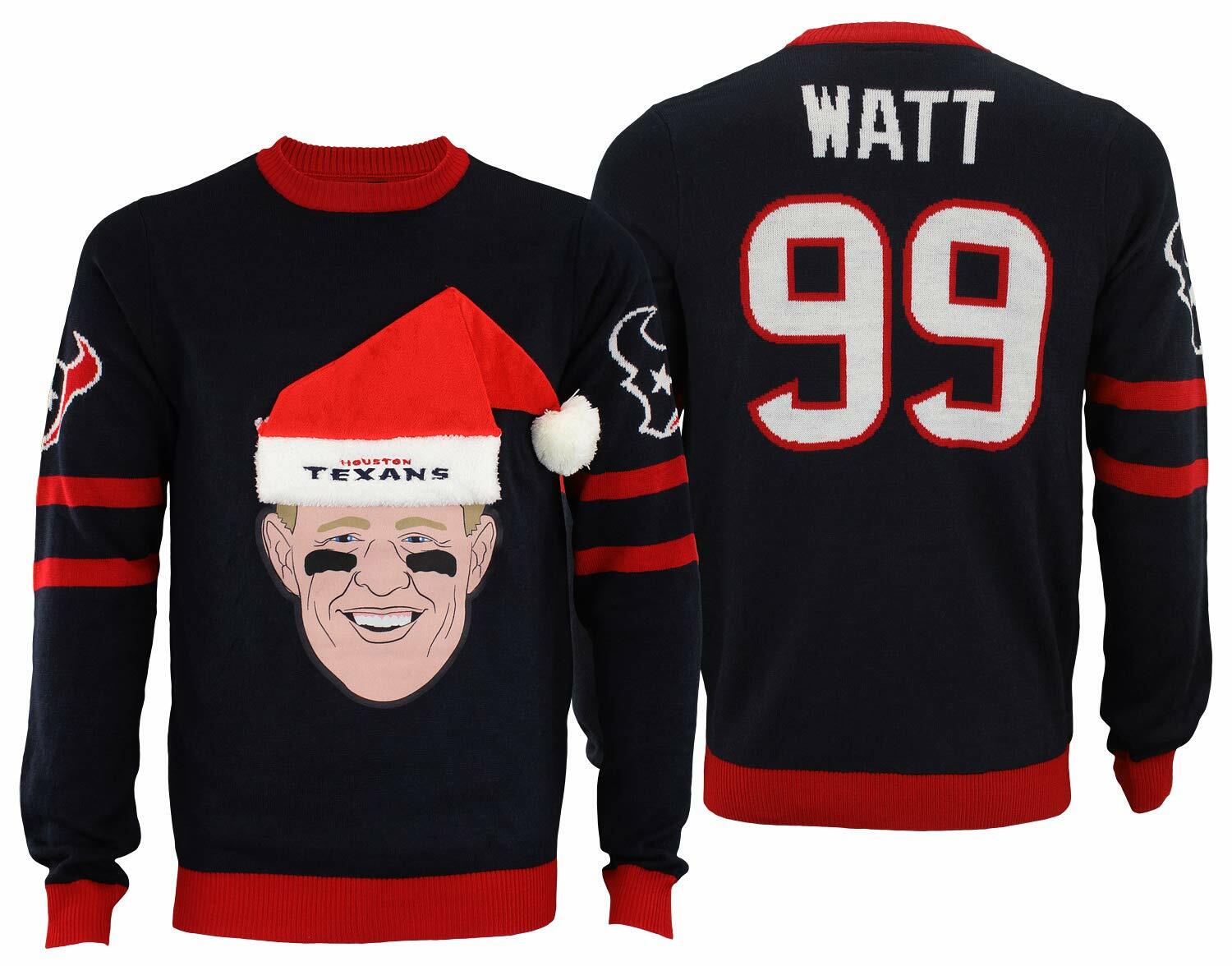 Свитер с уродливым лицом FOCO NFL Mens Houston Texans JJ Watt #99