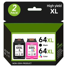 64-XL Black Color Ink Cartridge 64XL for HP Envy Photo 7155 7855 7858 6255e 6252