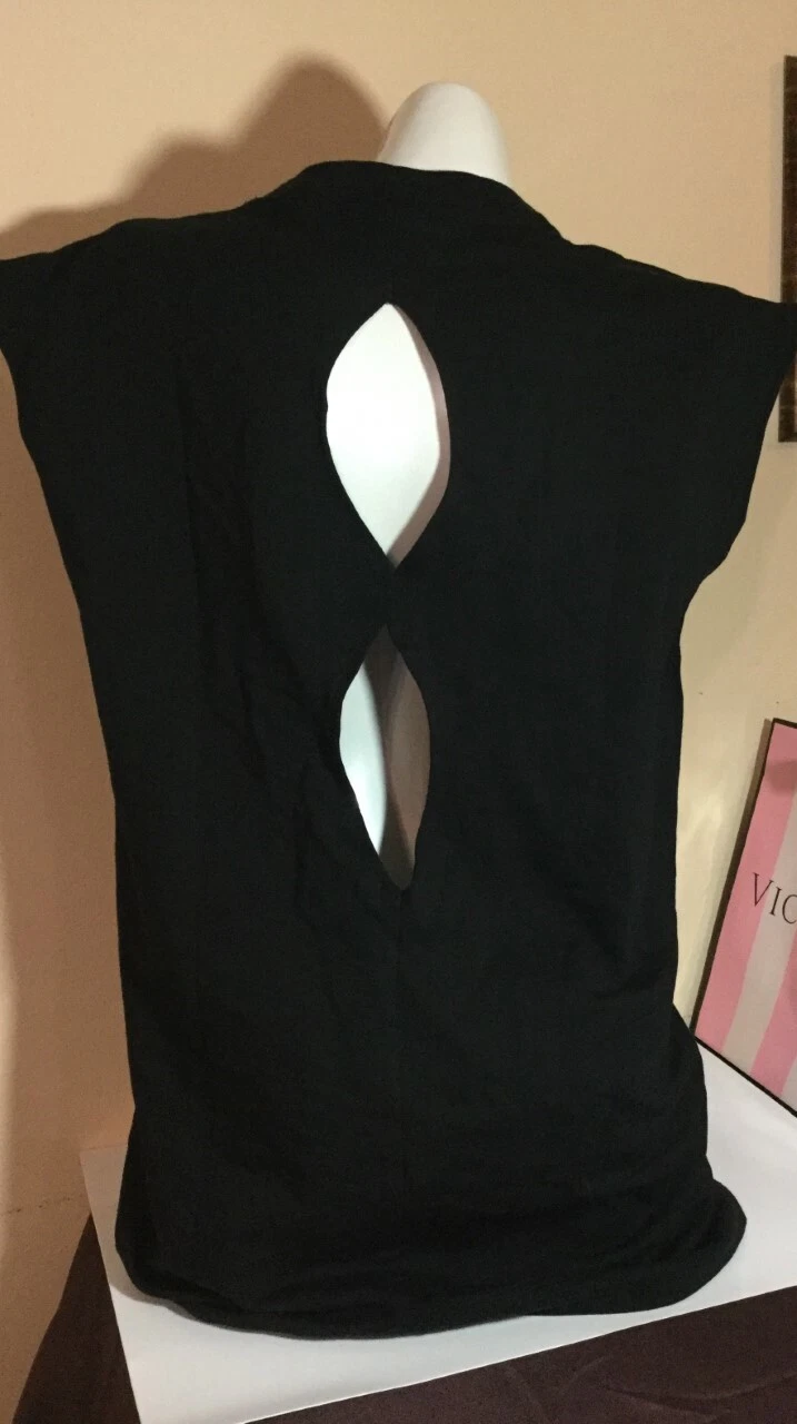 UNDERCOVER ABITO SPORTIVO NUOVO CON ETICHETTE VICTORIAS SECRET NERO XSMALL VICTORIA RITAGLIATO DIETRO F3142