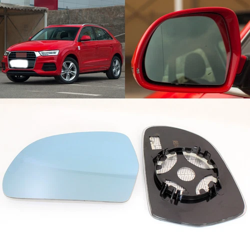 For Audi Q3 2013-2018 Side View Door Mirror Blue Glass With Base Heated 1 Pair