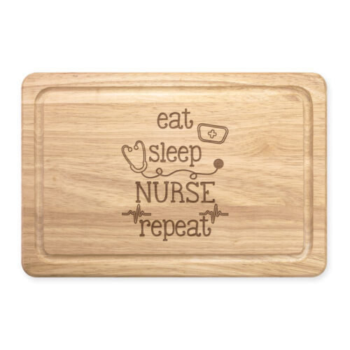 Eat Sleep Nurse Repeater Rectangular Cut Board Worlds Best Awesome - Picture 1 of 1