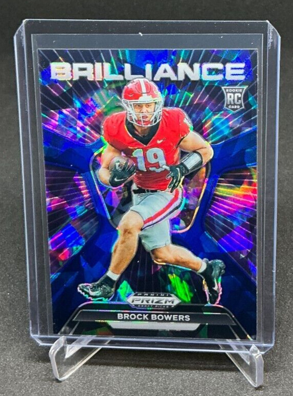 2024 Prizm Draft Picks - BRILLIANCE - BROCK BOWERS BLUE CRACKED ICE RC #81/99