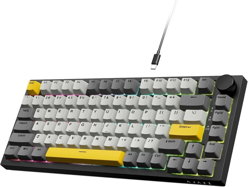AJAZZ AK820 75% Layout Wired Full-key Hot-Swappable Gasket Mechanical Keyboard