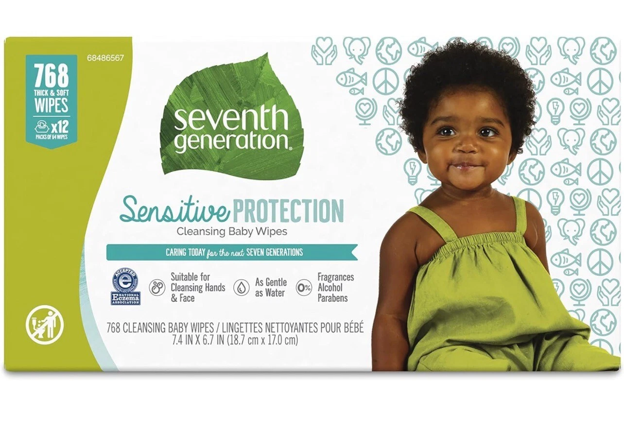 12 Pack Seventh Generation Baby Wipes Sensitive w/ Snap Seal 768 Ct, Sealed Case
Opens in a new wind