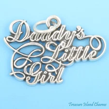Daddy's Little Girl Father Dad 925 Solid Sterling Silver Charm Pendant