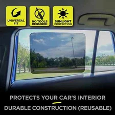 2 New Auto Drive Black PVC Static Cling Sun Shade Product  12"X16"  Free Ship
