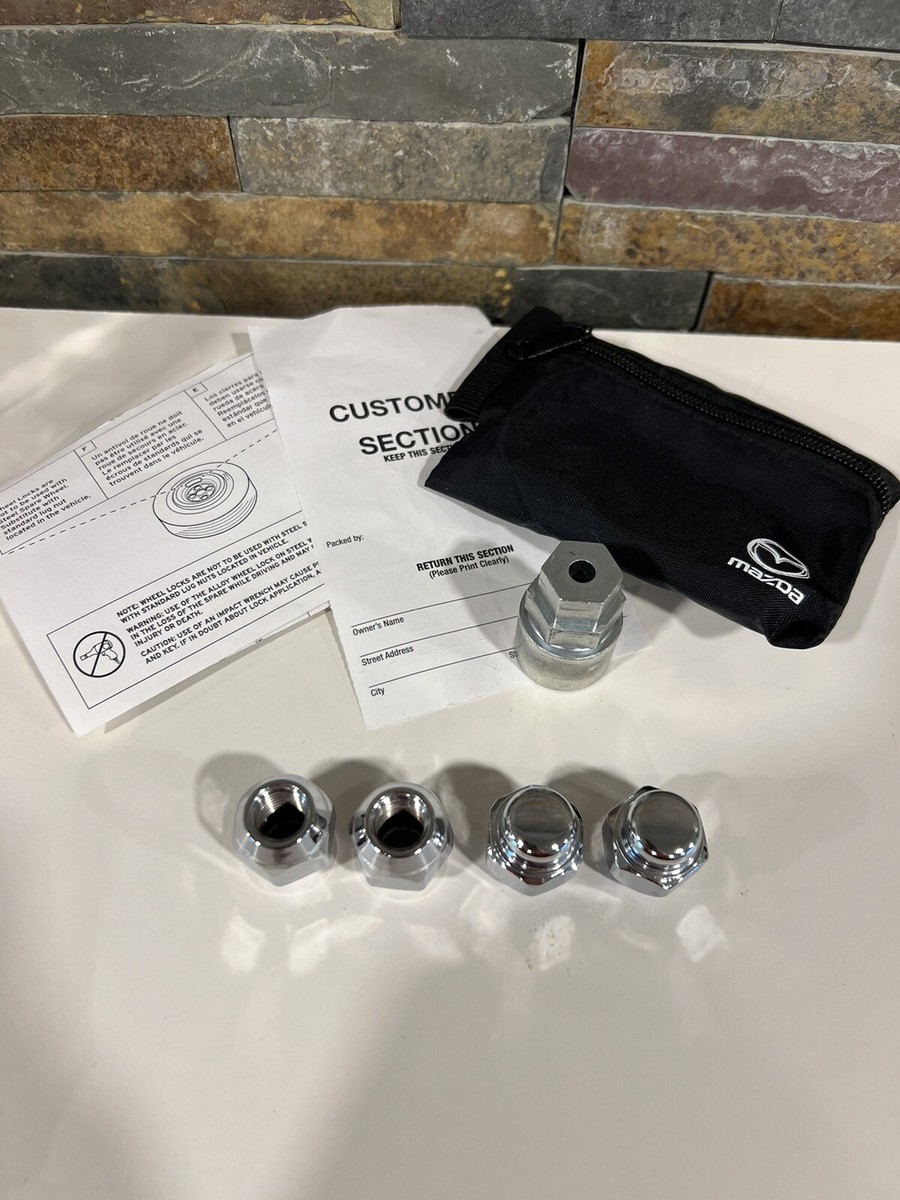 Mazda CX-9 Wheel Lock Set McGard ~ 4 Pack ~ Chrome With Key