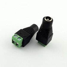 100x DC Power 5.5mm x 2.1mm Female CCTV Video Camera Balun LED Adapter Connector