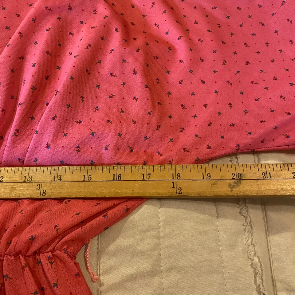 Vestido De Colección Alori Inc Para Mujer 12 Rosa Floral Imitación Envoltura Dolman Años 70 Hecho en Unión EE. UU. Foto 3 de 4