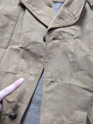 vintage TRENCH COAT leather BELTED jacket 40 brown NORFOLK faux suede SHERLOCK image 9