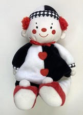 Juguete de peluche Baby Gund Twinky payaso sonajero negro blanco rojo corazones 5702 de colección