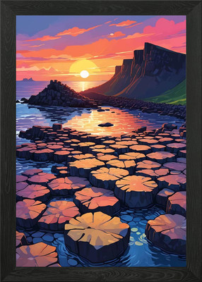 Giant's Causeway Coast Framed Wall Art Poster Canvas Print Picture