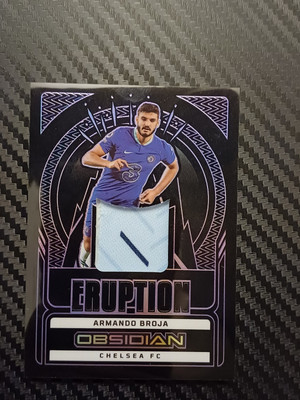 Armando Broja Patch Karte nummeriert 09/50 Obsidian Eruption Chelsea Albanien 