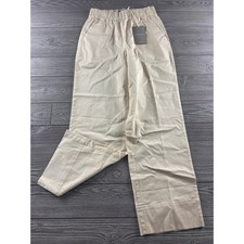 Everlane Easy Pant Cream Bone Organic Cotton Wide Leg Elastic Waist Size 4 NEW
