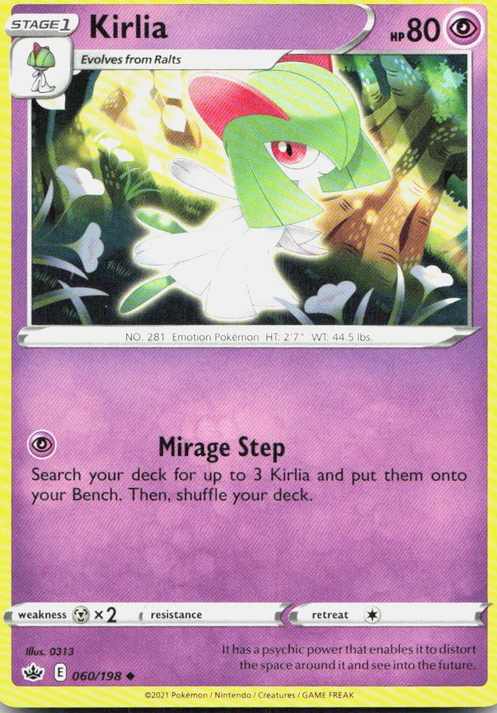 Kirlia 060/198 SWSH06 Chilling Reign U NM Pokémon — English