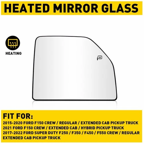 Passenger Side Towing Mirror Glass Upper Heated For 2017-2022 FORD SUPER DUTY