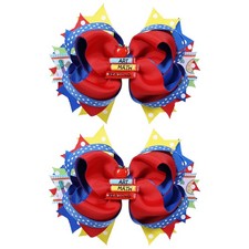 School Red Grosgrain Ribbon Bow Hair Clips Back To School Accessories Girls