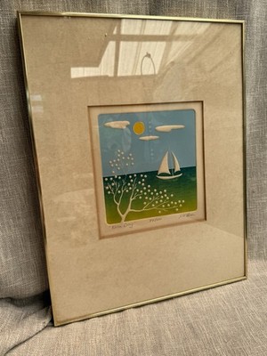 Misha Moracha  Nice Day  Etching 80/200 Framed Metropolitan Museum Coastal Beach