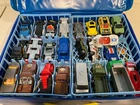 Vintage Tara Toy 48 Car Case with 20+ Diecast Hot Wheels Matchbox Majorette Lot