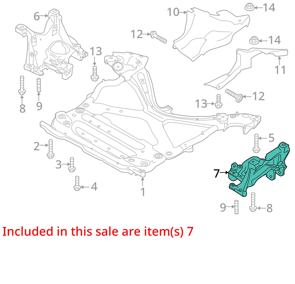 Soporte de montaje del motor subchasis del lado del conductor izquierdo Audi S4 A4 2018-2024 OEM Foto 3 de 4