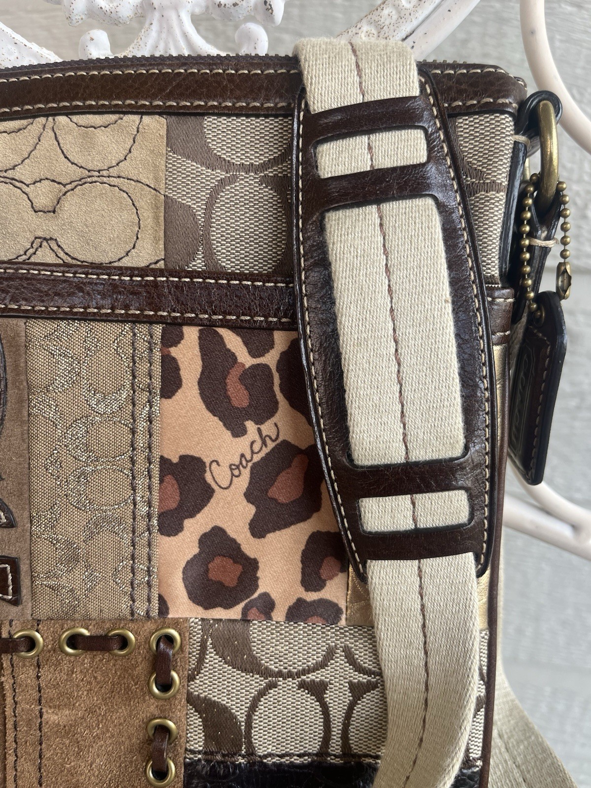 COACH Patchwork Animal Print Small Swing Pack Cro… - image 3