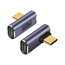 GHQXZT 90 Right Angle USB C Male to C Female Adapter 2 Pack, Purple