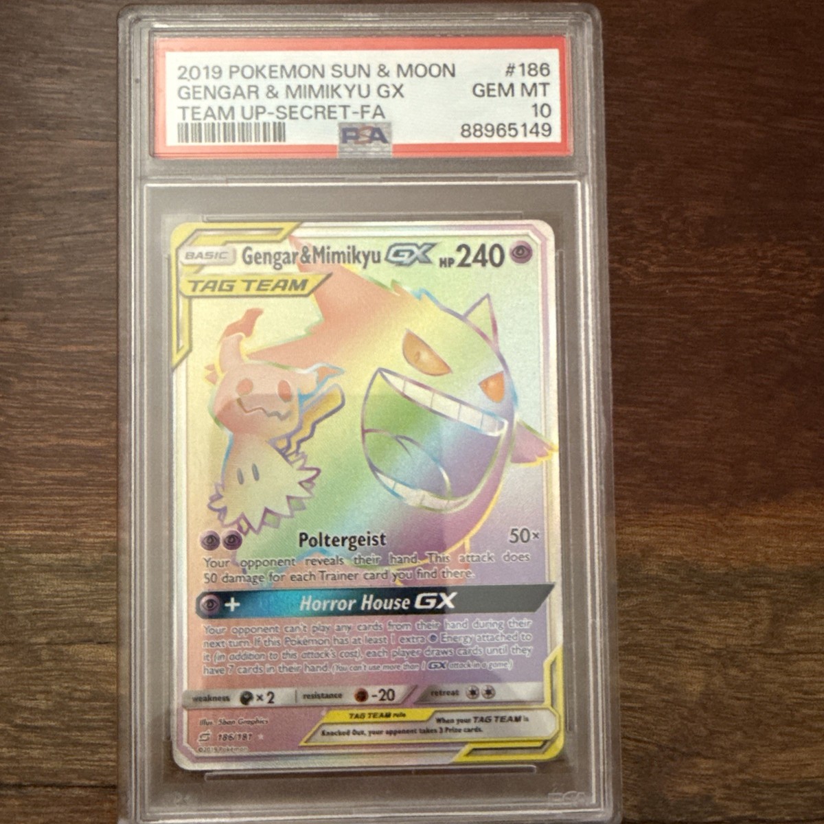 Gengar & Mimikyu GX (Secret) 186/181 Sm-Team Up Holo for