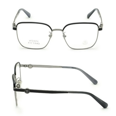 Moncler ML 5180-D 008 Black Square Metal Optical Eyeglasses Frame 53-17-145